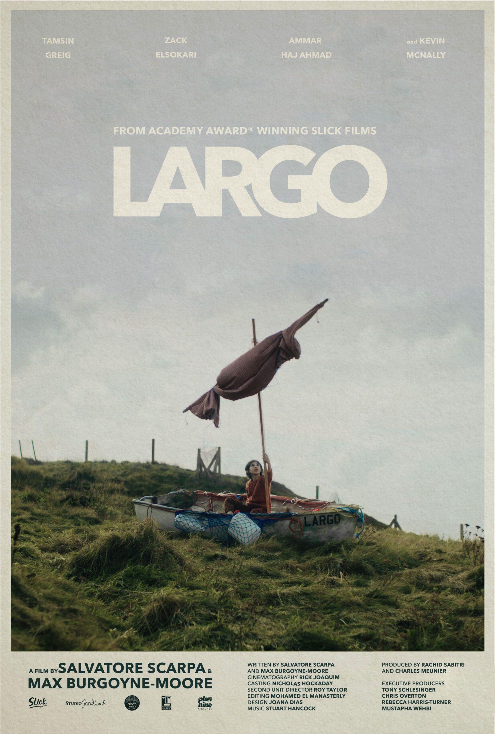 Locandina di un film con il titolo "Largo", caratterizzata da un layout artistico e colori distintivi