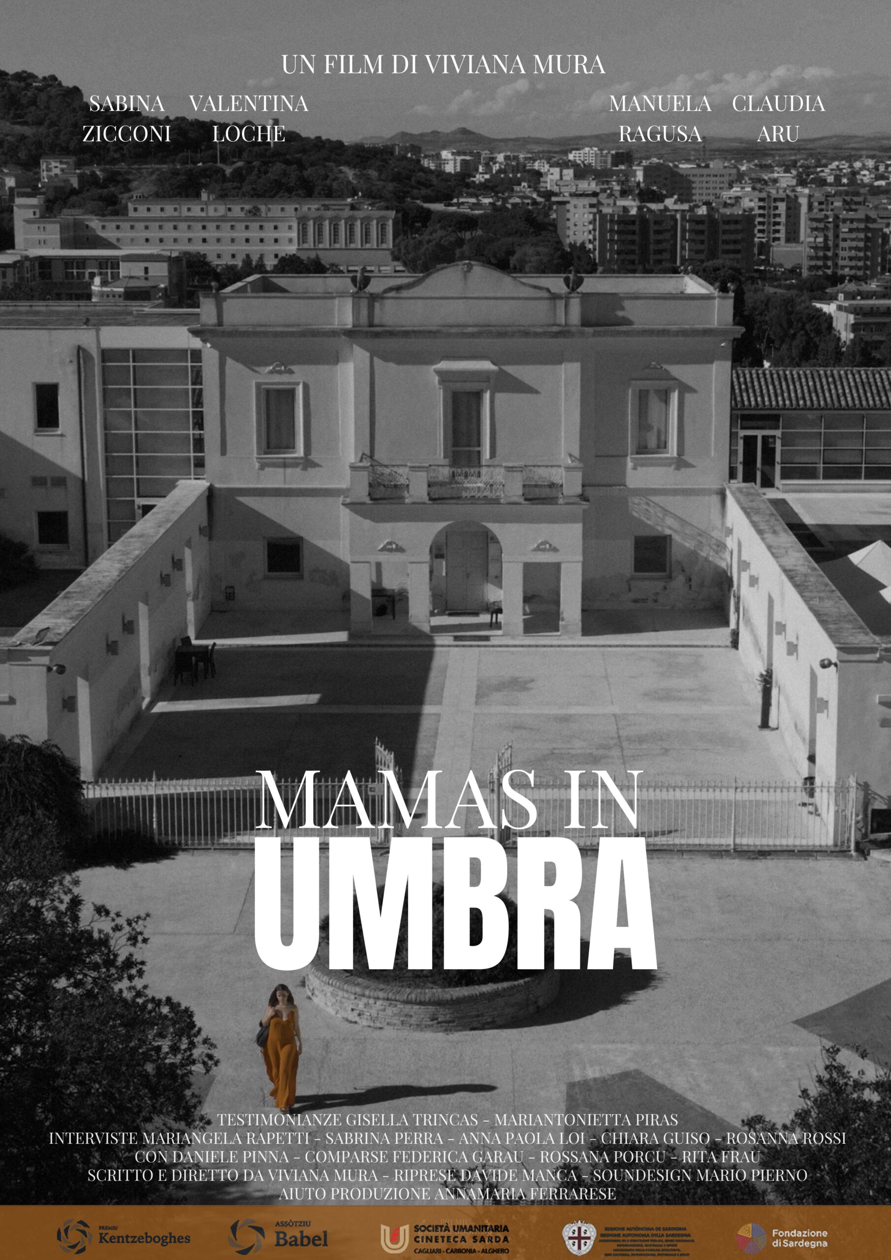 Locandina del film "Mamas in Umbra" di Viviana Mura, con immagini evocative e titoli in evidenza.