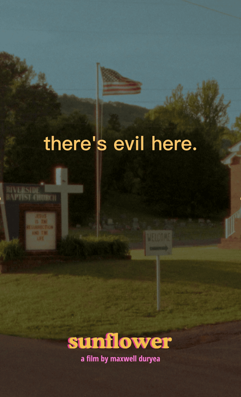 Locandina del film "There's Evil Here", sfondo scuro e titolo in evidenza.