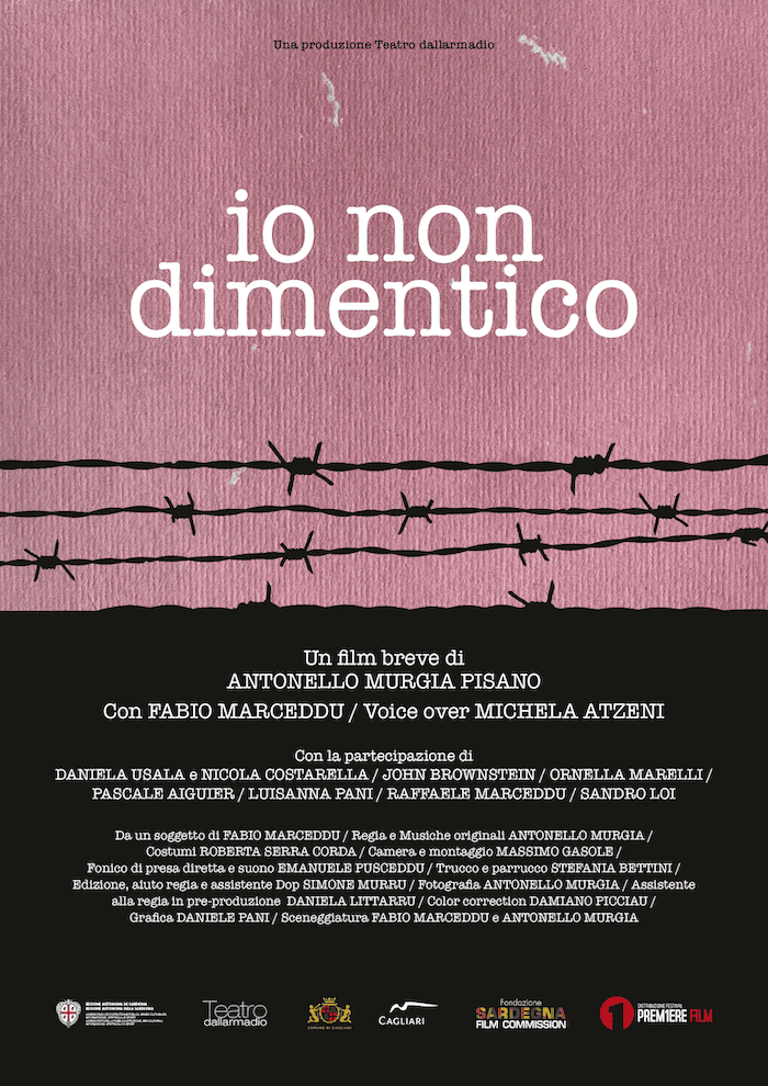 Locandina del film "Io non dimentico" di Antonello Murgia Pisano, con immagini evocative e titolo in evidenza.